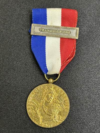西秦中古拍卖第六十三期 - 法国金级国防服役奖章 通信兵勋条