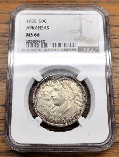 凡希社世界钱币微拍第三百十三期 - 1935美国阿肯色州纪念半美元PCGS-MS66