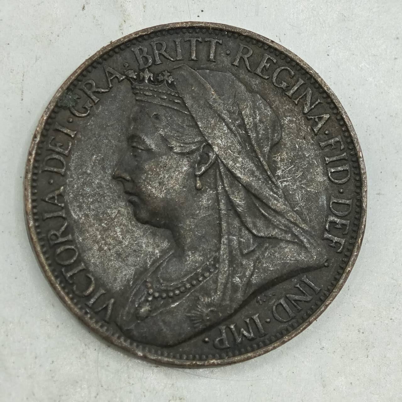 【淘币小摊】限时拍第七百八十四拍  老铜币场  满百包邮可预留两周  周一统一发货  英国1896年维多利亚法新铜币