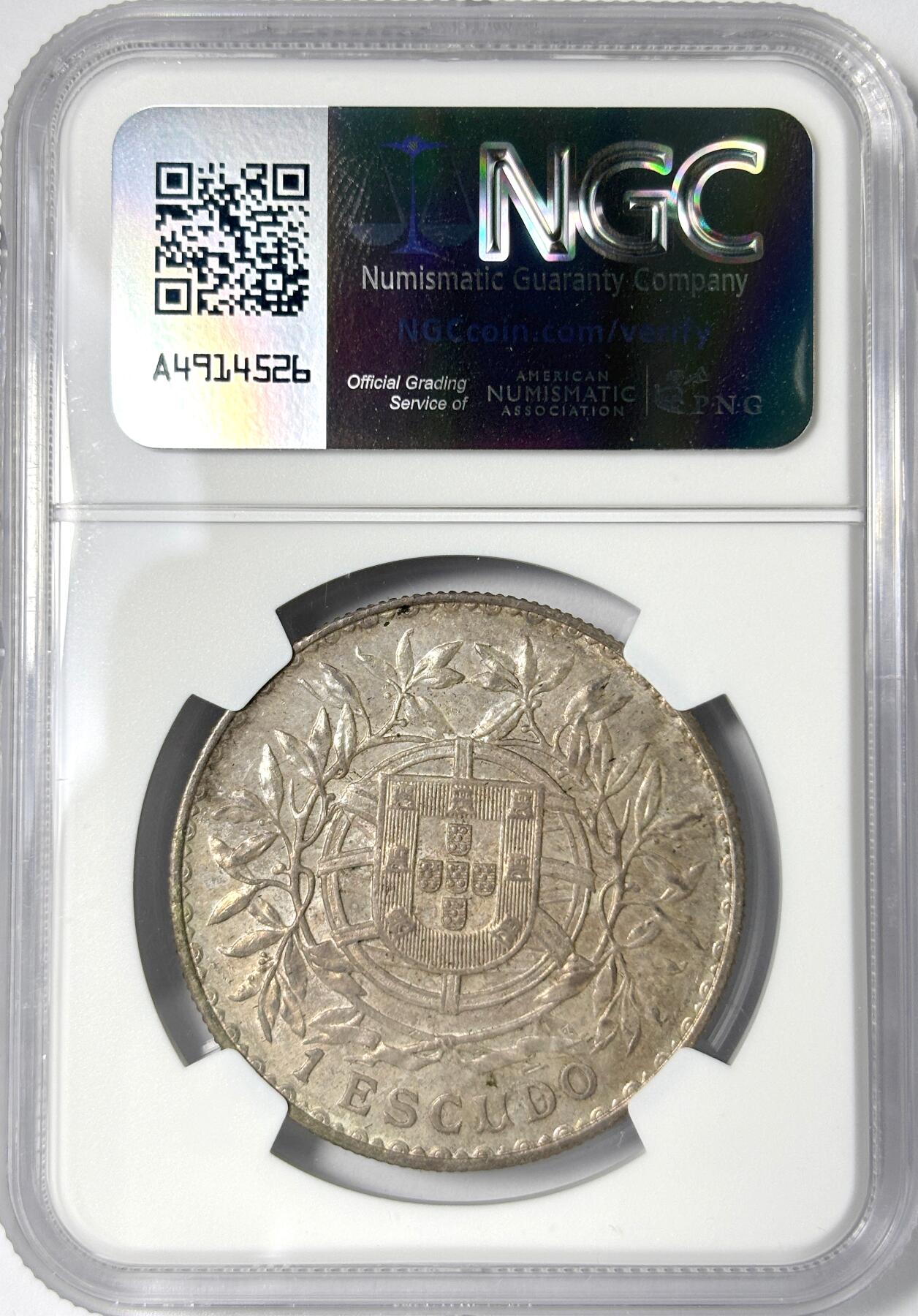 【雨安】【世界币章112-113期】周五/周六 两场连拍 2025-11-01 周六 19:30 保真 8秒倒数自动落锤 高效拍卖 [评级欧洲] Portugal Portugal 葡萄牙 Republic 1埃斯库多 KM#0564 (1915-1916) 1916年 NGC-AU55