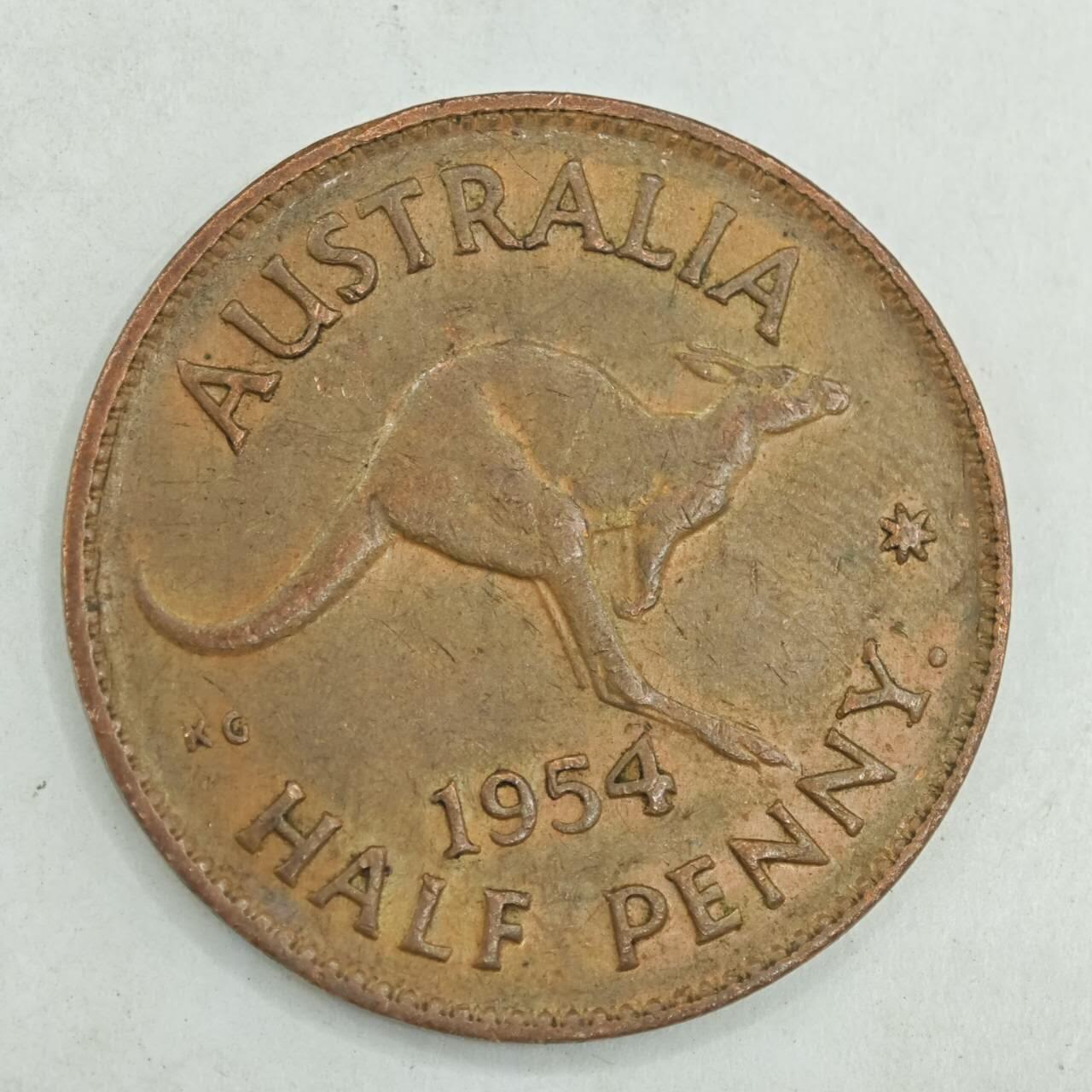 【淘币小摊】限时拍第七百八十四拍  老铜币场  满百包邮可预留两周  周一统一发货  澳大利亚1954年一便士铜币