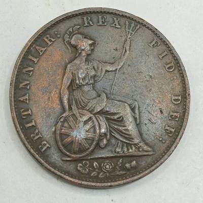 【淘币小摊】限时拍第七百八十四拍  老铜币场  满百包邮可预留两周  周一统一发货  - 英国1834年威廉四世半便士铜币