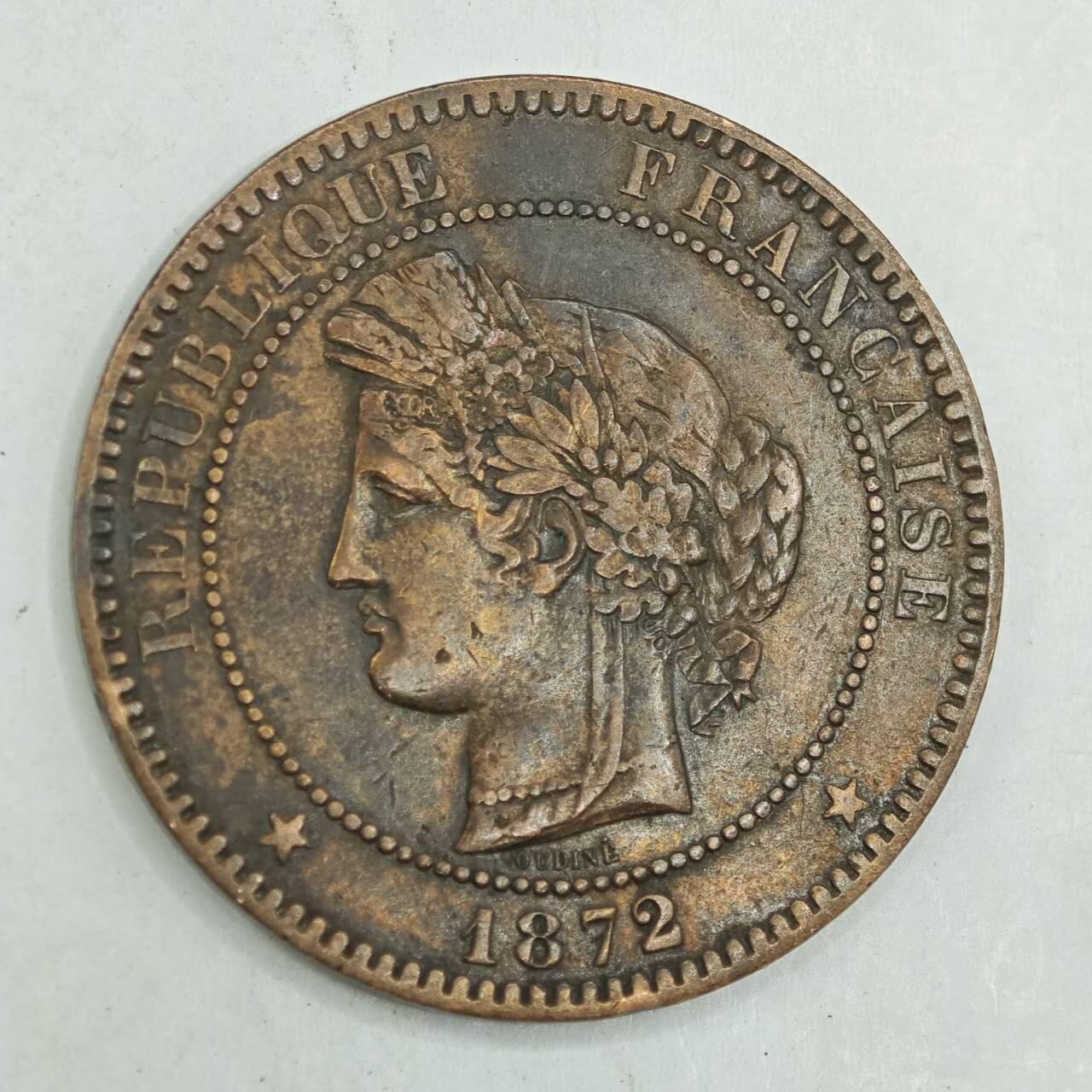 【淘币小摊】限时拍第七百八十四拍  老铜币场  满百包邮可预留两周  周一统一发货  法国1872年谷物女神10分铜币