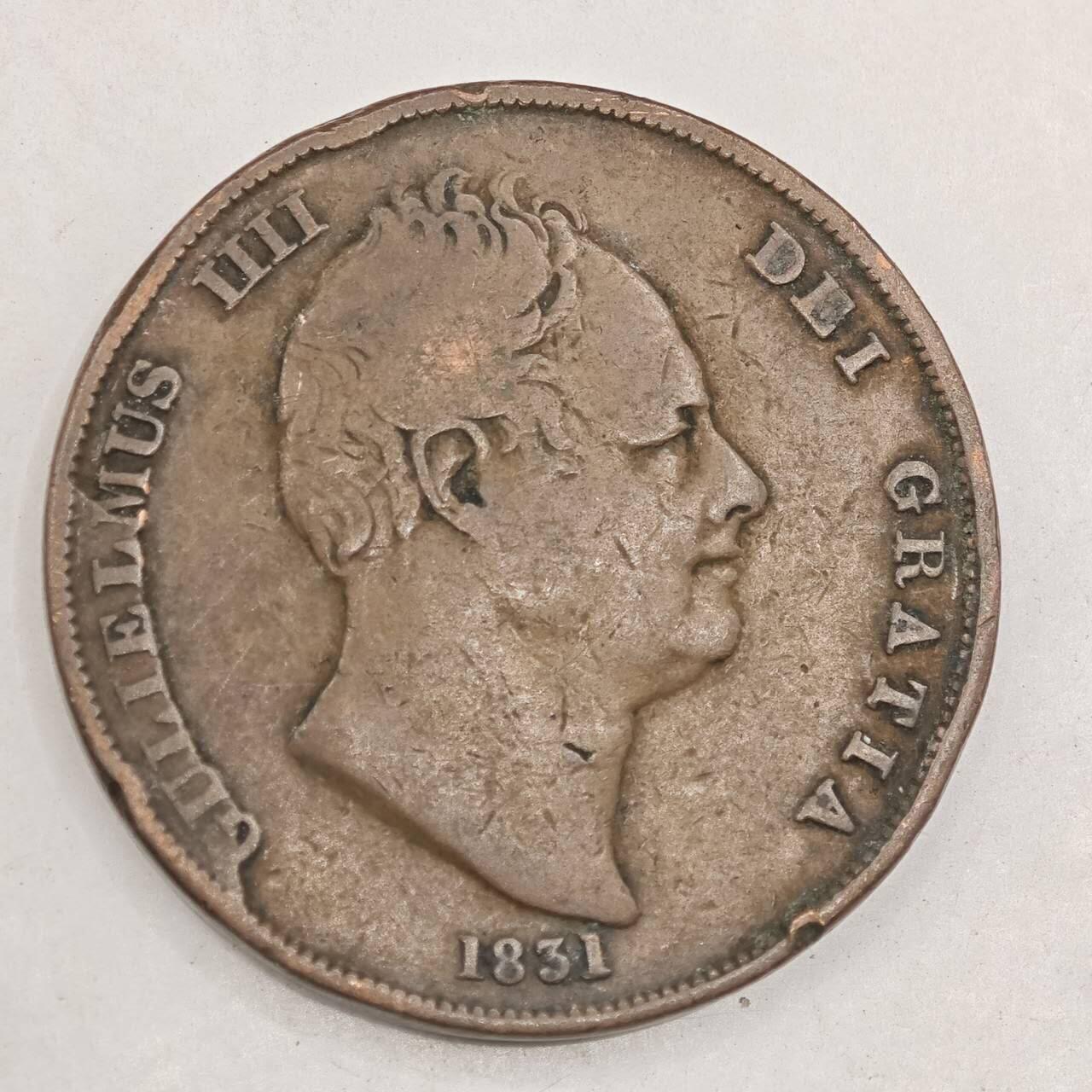 【淘币小摊】限时拍第七百八十四拍  老铜币场  满百包邮可预留两周  周一统一发货  英国1831年威廉四世一便士铜币