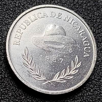 泉币菌-第122场-精品福利场 - 原光 尼加拉瓜1987年 草帽版 25分铝币