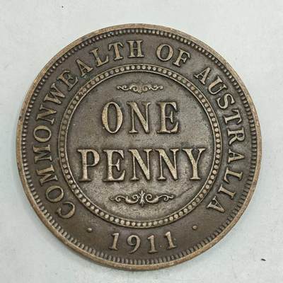 【淘币小摊】限时拍第七百八十四拍  老铜币场  满百包邮可预留两周  周一统一发货  - 澳大利亚1911年乔治五世一便士铜币