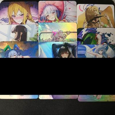 花开卡拍第45期（11月2号周日截拍，品控勿拍!!!拍品不寄存，运费5元，自制卡难免瑕疵，可能存在轻微撞角爆边等出厂瑕疵，品控介意勿拍！） - 动漫妹卡9张，彩闪8张纱布闪1张