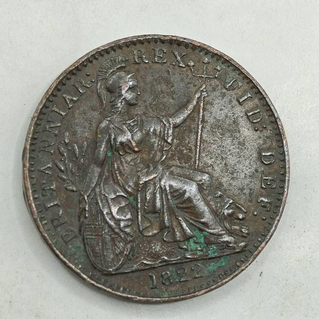【淘币小摊】限时拍第七百八十四拍  老铜币场  满百包邮可预留两周  周一统一发货  英国1822年乔治四世法新铜币