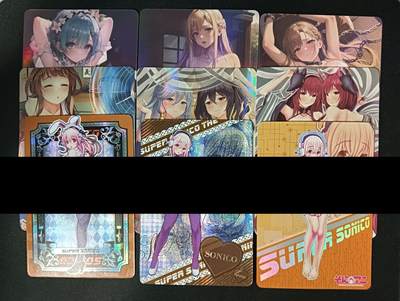 花开卡拍第45期（11月2号周日截拍，品控勿拍!!!拍品不寄存，运费5元，自制卡难免瑕疵，可能存在轻微撞角爆边等出厂瑕疵，品控介意勿拍！） - 动漫妹卡，闪卡9张