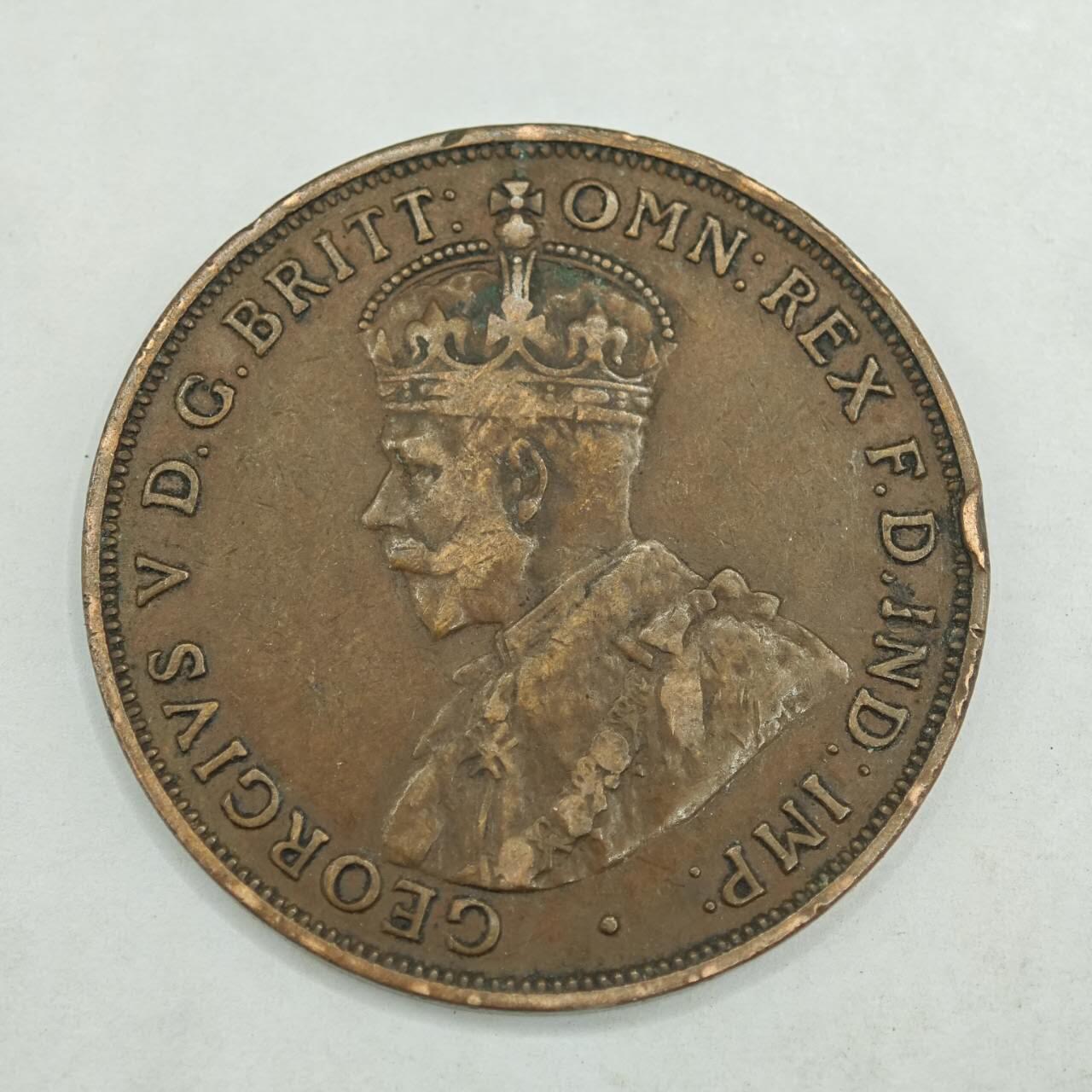 【淘币小摊】限时拍第七百八十四拍  老铜币场  满百包邮可预留两周  周一统一发货  澳大利亚1917年乔治五世一便士铜币