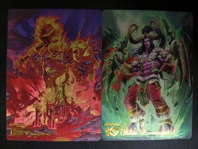 花开卡拍第45期（11月2号周日截拍，品控勿拍!!!拍品不寄存，运费5元，自制卡难免瑕疵，可能存在轻微撞角爆边等出厂瑕疵，品控介意勿拍！） - 奇点卡牌 魔兽争霸 粗闪2张