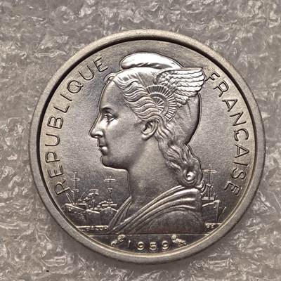 【淘币小摊】限时拍第七百八十六拍  黎巴嫩尼加拉瓜马达加斯加索马里专场  满百包邮可预留两周  周一统一发货  - 法属索马里1959年1法郎铝币 km8