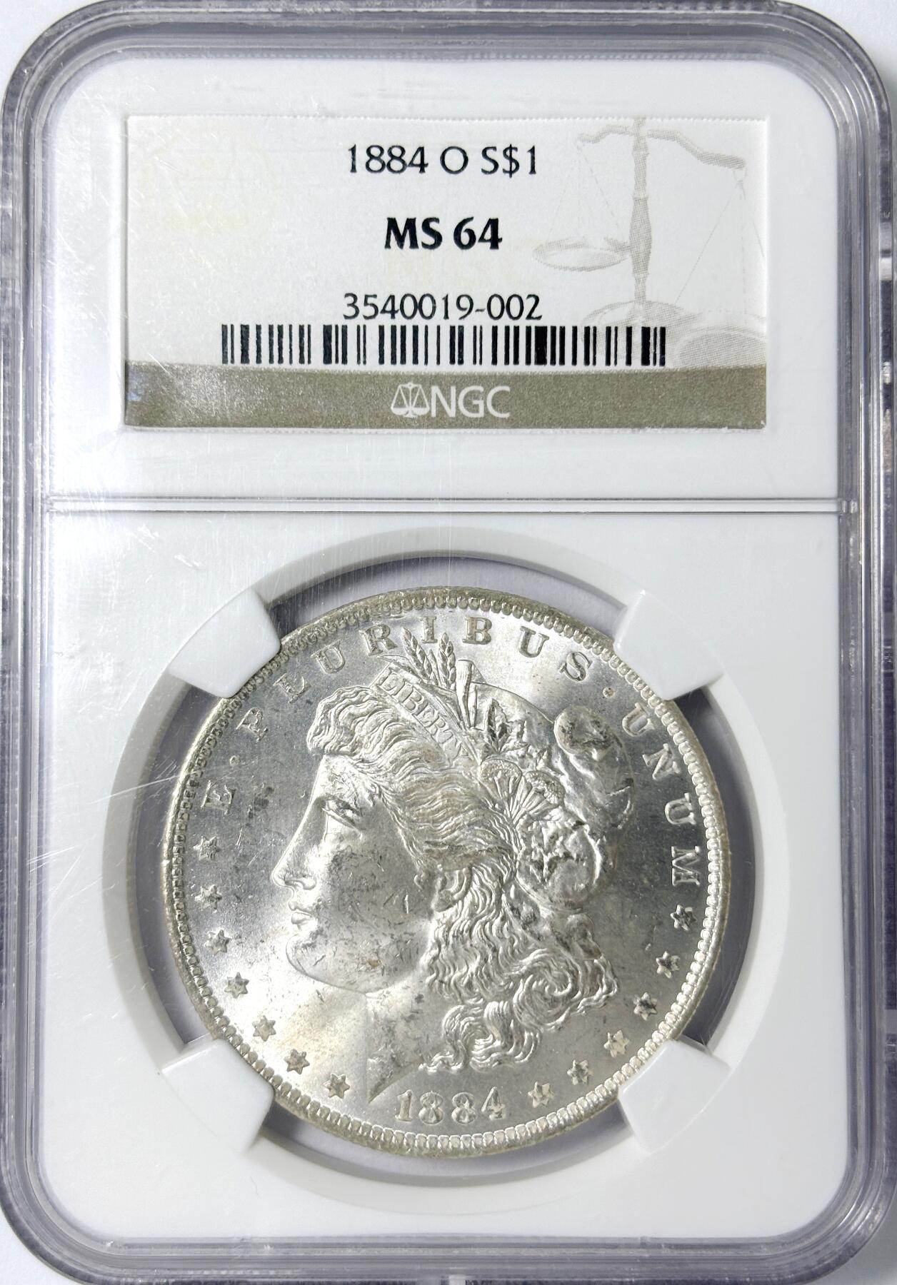 【雨安】【世界币章112-113期】周五/周六 两场连拍 2025-11-01 周六 19:30 保真 8秒倒数自动落锤 高效拍卖 [评级美洲] USA 美国 1美元 (1878-1921) 摩根 1884年O NGC-MS64