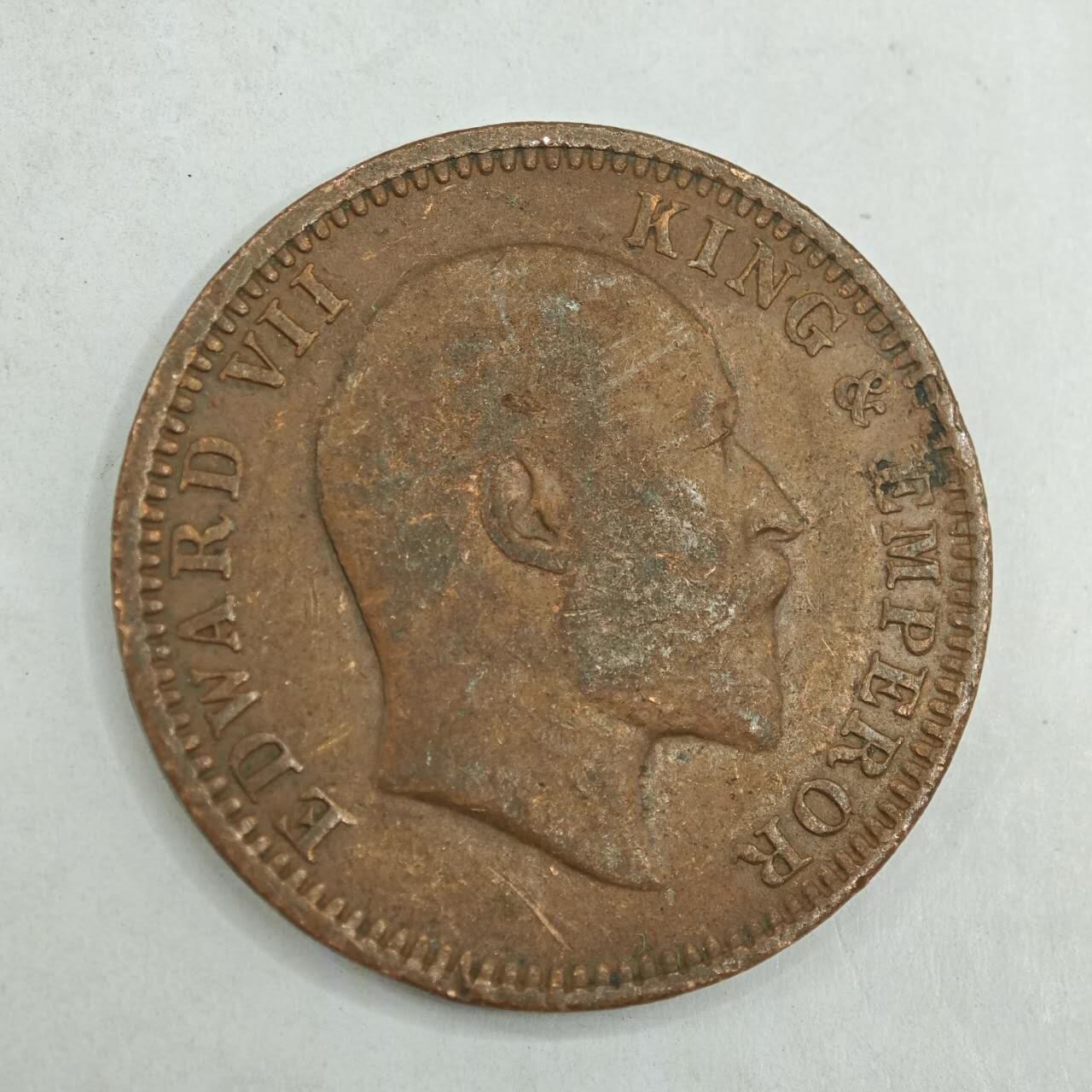 【淘币小摊】限时拍第七百八十四拍  老铜币场  满百包邮可预留两周  周一统一发货  印度1905年爱德华七世1/4安娜铜币