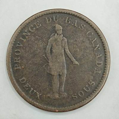 【淘币小摊】限时拍第七百八十四拍  老铜币场  满百包邮可预留两周  周一统一发货  - 加拿大1837年一便士铜币代币