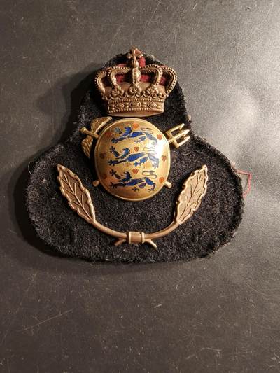 老王徽章第160期 - 丹麦海关礼服帽徽 底衬完整 大尺寸直径75mm