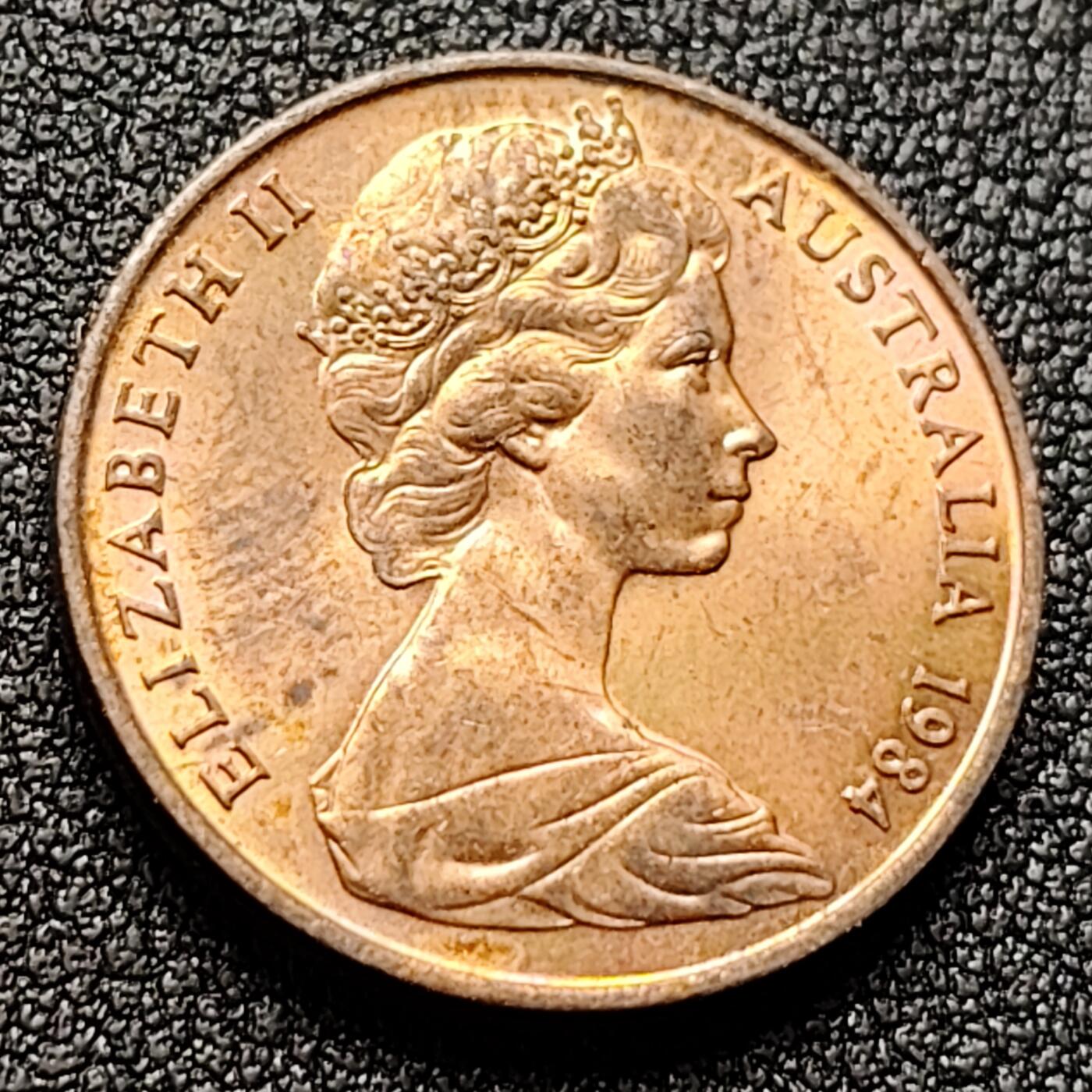 泉币菌-第121场-精品福利场 美品 1984年 英属澳大利亚2分铜币 伞蜥蜴斗篷蜥 21.5mm