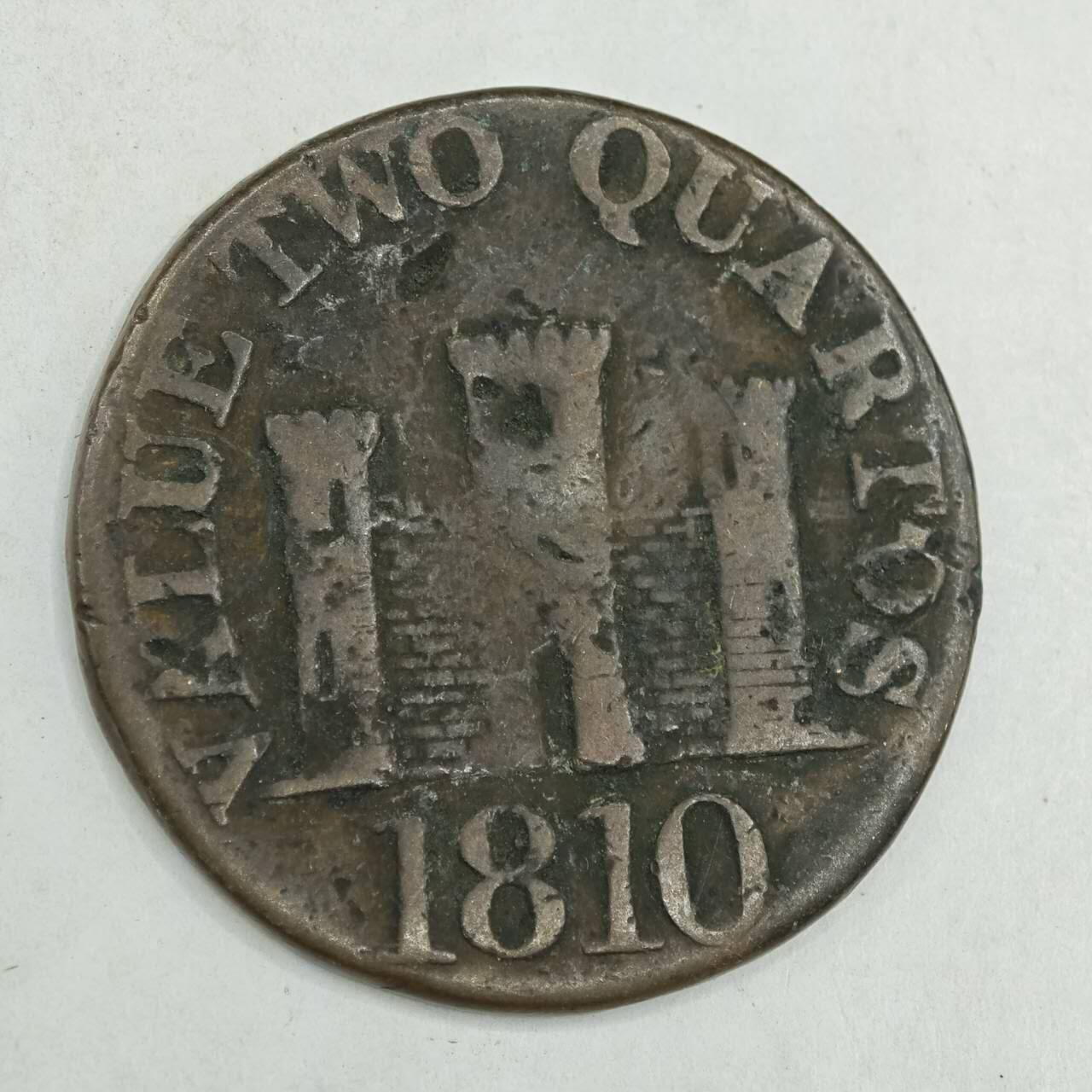 【淘币小摊】限时拍第七百八十四拍  老铜币场  满百包邮可预留两周  周一统一发货  直布罗陀1810年2夸脱铜币