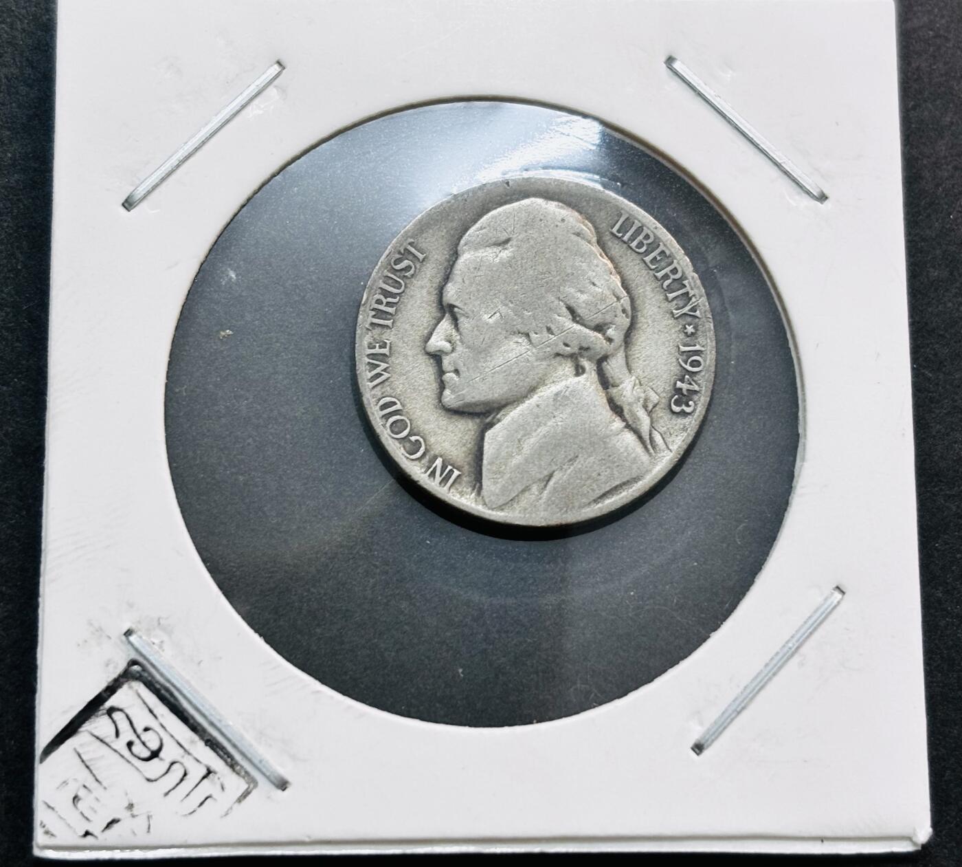 文馨钱币收藏第 278 场，银元，纸币，铜章场 长期接收代拍品 1943 年美国杰斐逊 5 美分银币 P 版，第十二版，只发行 1942-1945 年