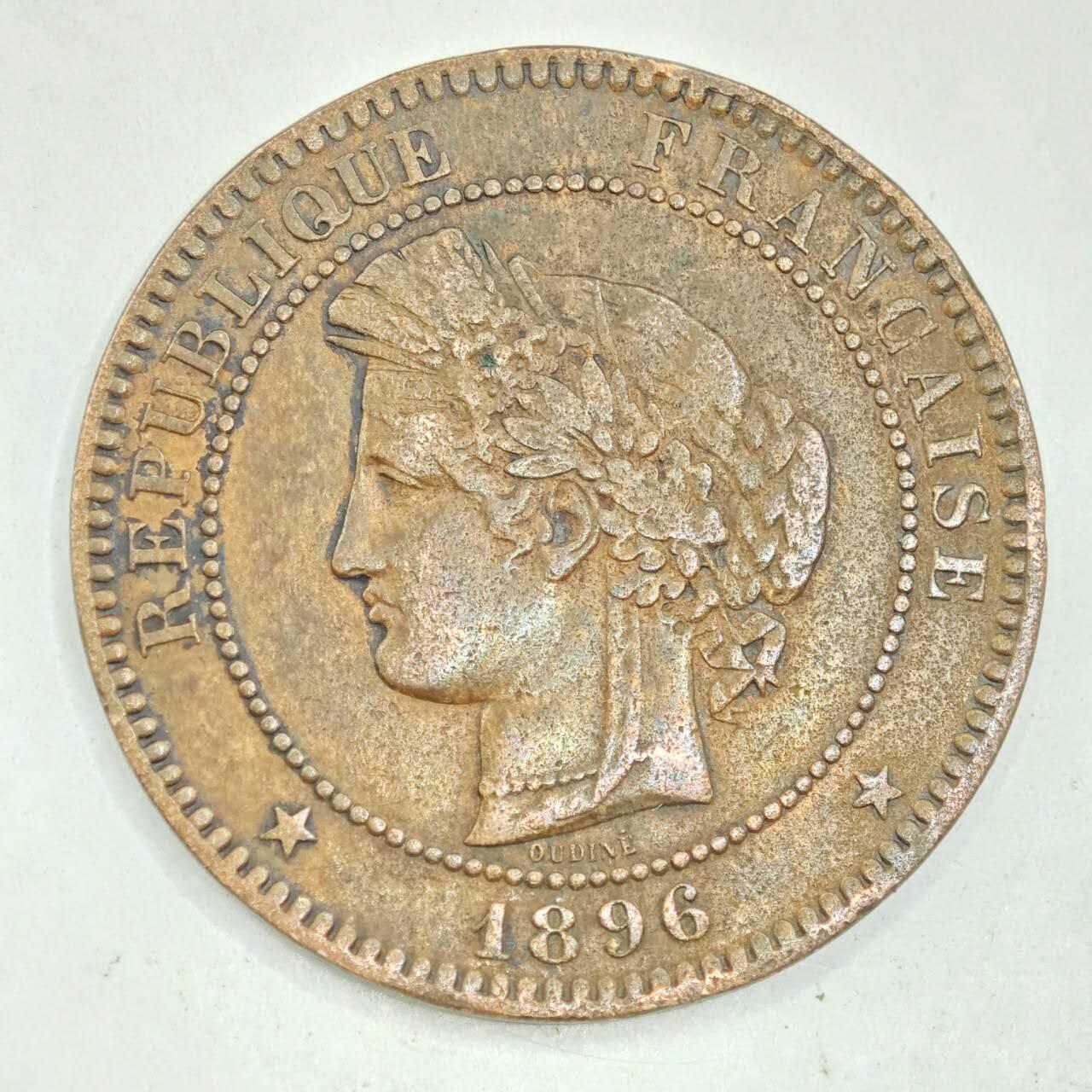 【淘币小摊】限时拍第七百八十四拍  老铜币场  满百包邮可预留两周  周一统一发货  法国1896年谷物女神10分铜币