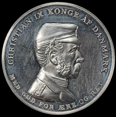 修遠堂世界钱币第九十一期 - 1914年丹麦-普丹战争50周年纪念白色金属章 带原配纸盒 纸盒有损坏 45.30mm，28.57g