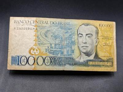 【淘币小摊】实时拍第七百八十三拍   无佣金纸币福利场   满百包邮可预留二周 每周一统一发货   - 巴西10000克鲁塞罗