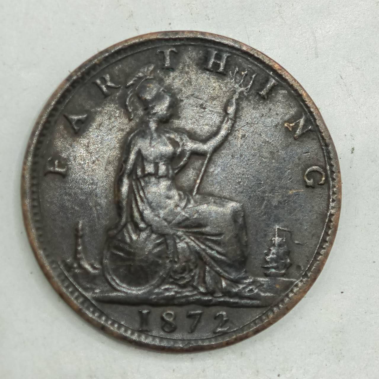 【淘币小摊】限时拍第七百八十四拍  老铜币场  满百包邮可预留两周  周一统一发货  英国1872年维多利亚法新铜币