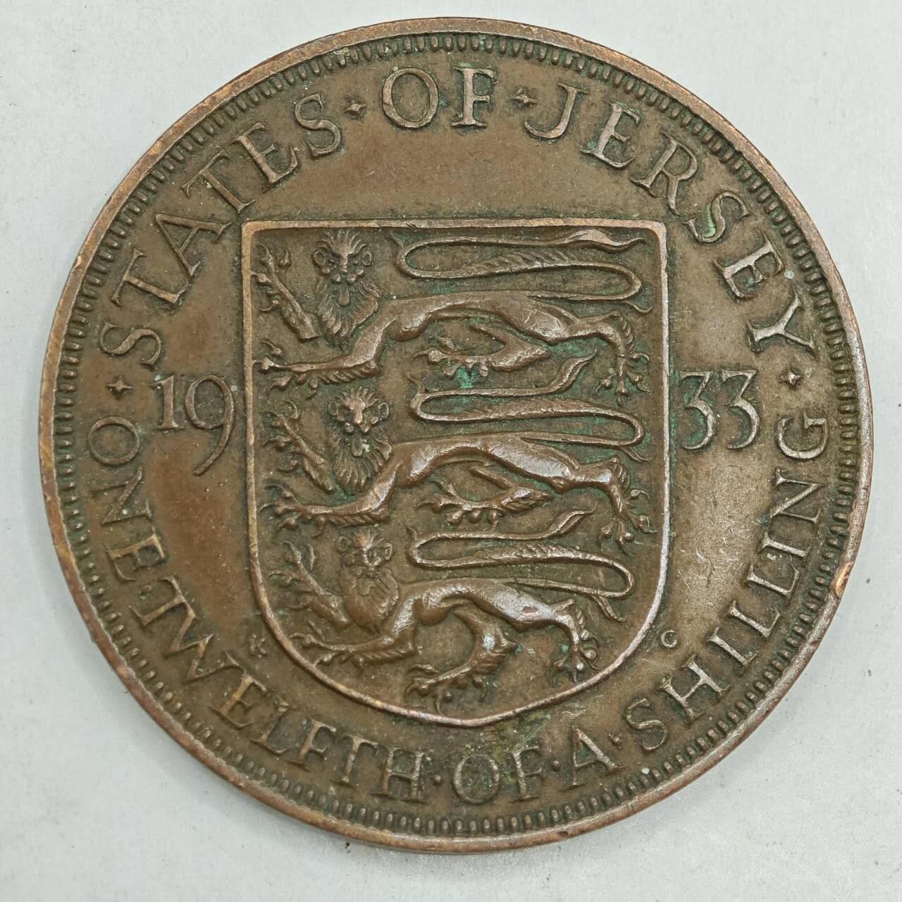 【淘币小摊】限时拍第七百八十四拍  老铜币场  满百包邮可预留两周  周一统一发货  泽西岛1933年乔治五世1/12先令铜币