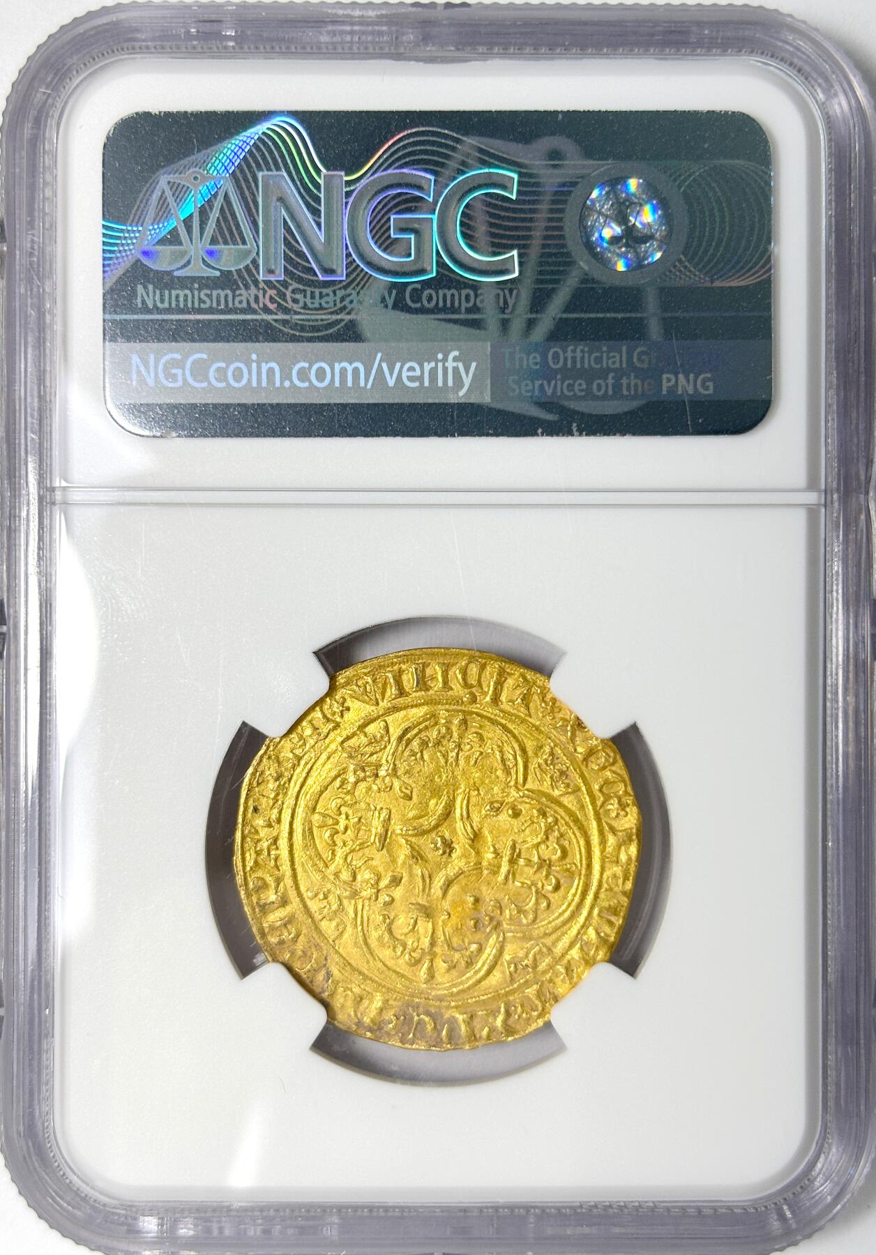 【雨安】【世界币章112-113期】周五/周六 两场连拍 2025-11-01 周六 19:30 保真 8秒倒数自动落锤 高效拍卖 [金币] France 法国 1路易金 (1380-1422) 查理六世 NGC-MS63