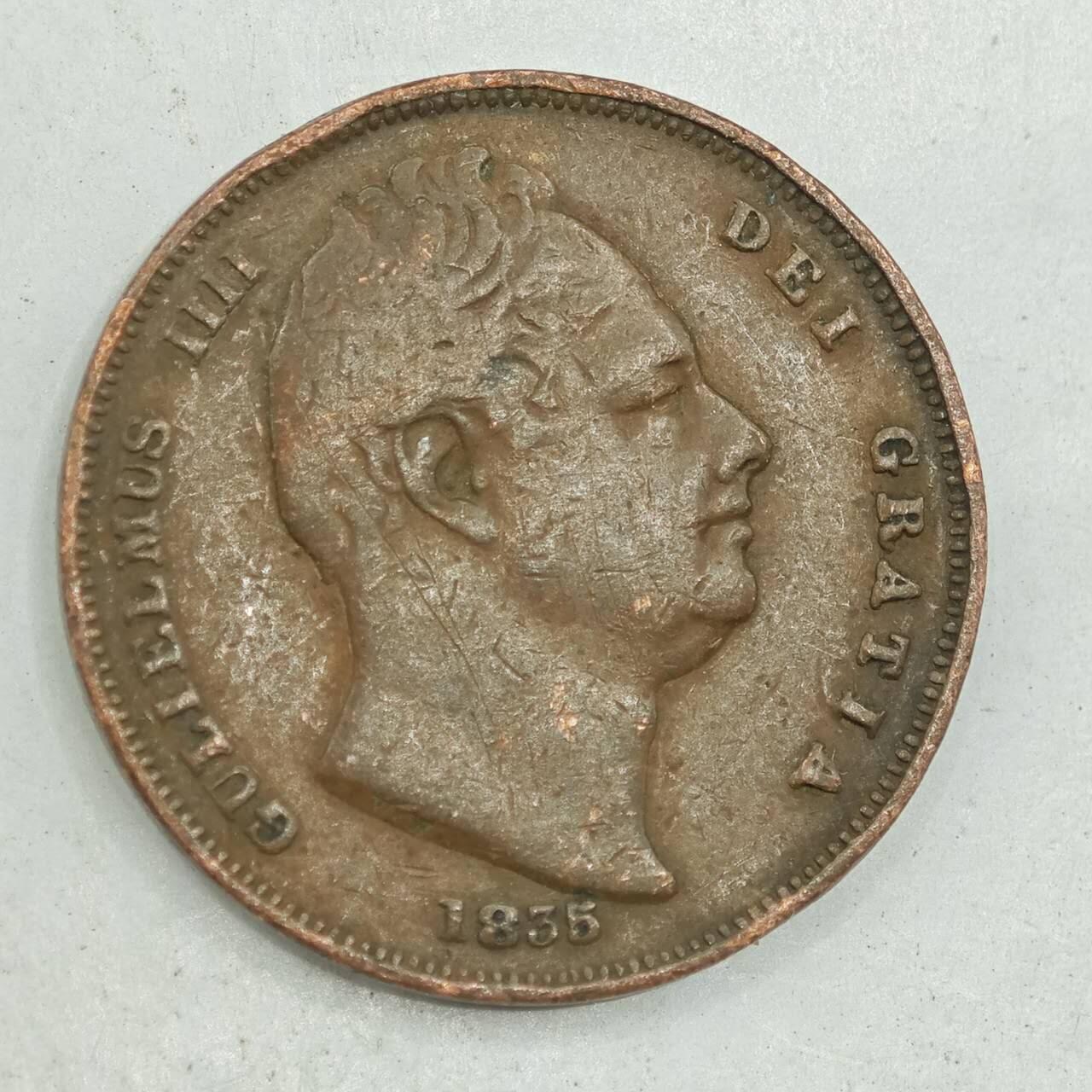 【淘币小摊】限时拍第七百八十四拍  老铜币场  满百包邮可预留两周  周一统一发货  英国1835年威廉四世法新铜币