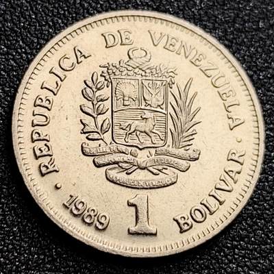 泉币菌-第123场-精品福利场(115场之后的本周末发货，感谢理解) - 原光极美 委内瑞拉1989年1玻利瓦尔镍币，23mm，美洲币