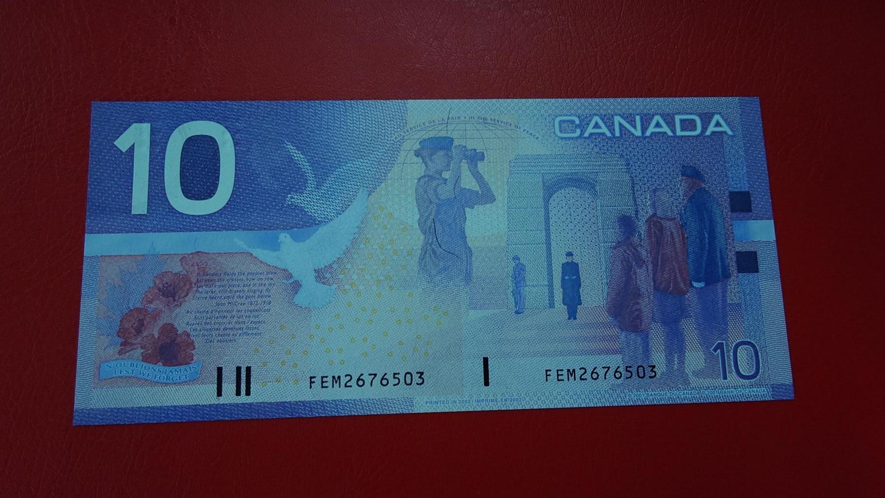 世界钱币～微拍第212期暨2025年第52期  部分库存清仓选号 2002年加拿大10元 初版细金属线 全新绝品尾号6503