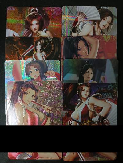 花开卡拍第45期（11月2号周日截拍，品控勿拍!!!拍品不寄存，运费5元，自制卡难免瑕疵，可能存在轻微撞角爆边等出厂瑕疵，品控介意勿拍！） - 不知火舞散卡8张，2张粗闪1张彩闪5张纱布闪