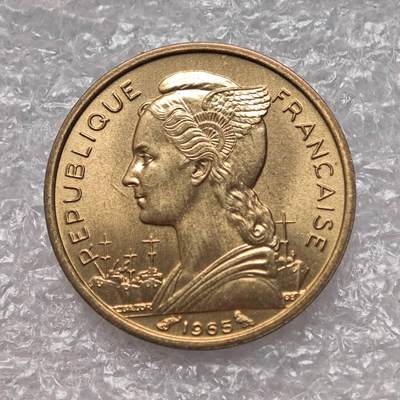 【淘币小摊】限时拍第七百八十六拍  黎巴嫩尼加拉瓜马达加斯加索马里专场  满百包邮可预留两周  周一统一发货  - 法属索马里1965年10法郎铜币原光品 km11