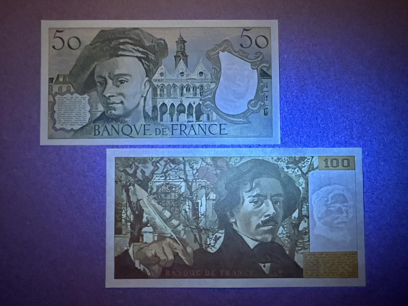 《艾美收藏》第218期-11.2周日外币荟萃 法国50、100法郎2张 UNC 1986年 全程无4
