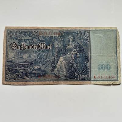 🌹外币初藏🌹🐯2025年第122场  每周二四六晚8️⃣点 接代拍 - 德国1910年100马克 大票幅 c