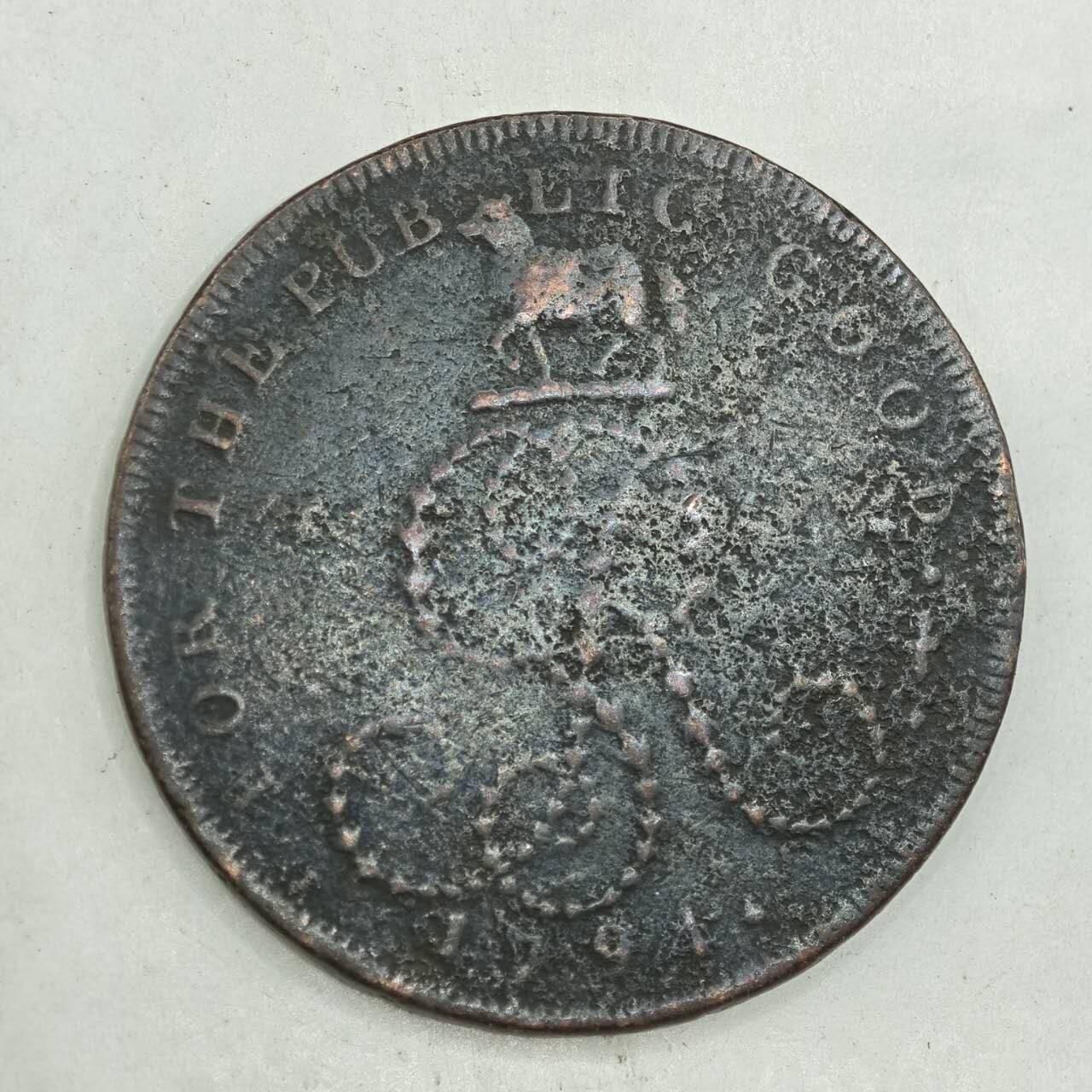 【淘币小摊】限时拍第七百八十四拍  老铜币场  满百包邮可预留两周  周一统一发货  英国1794年半便士铜币代币