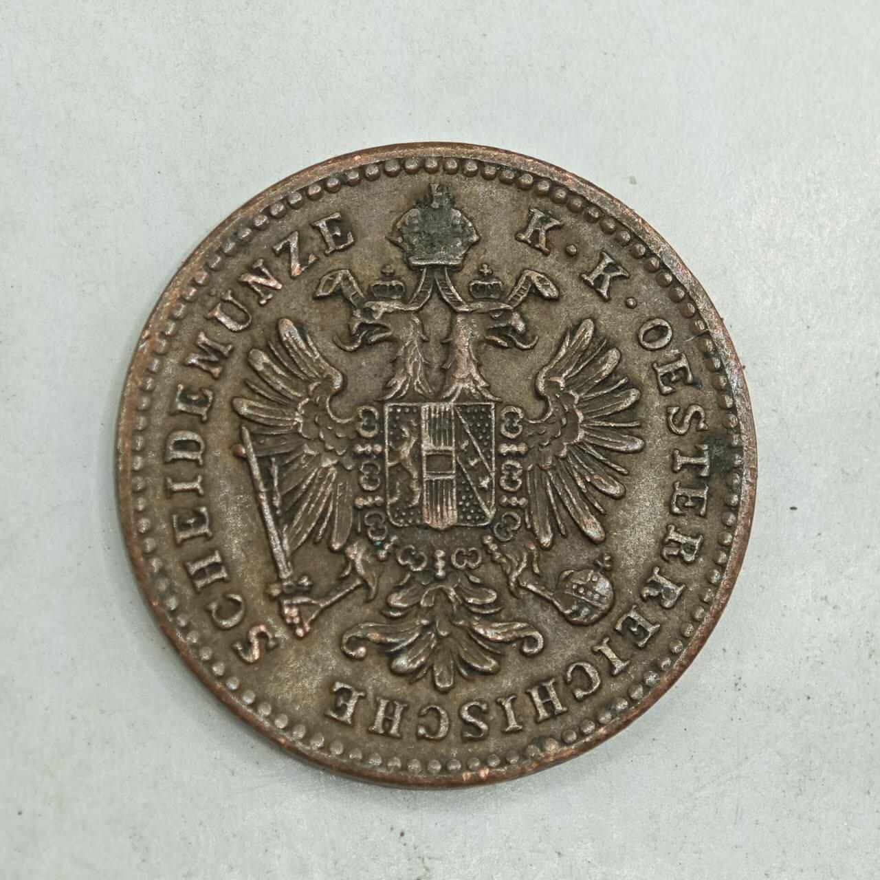 【淘币小摊】限时拍第七百八十四拍  老铜币场  满百包邮可预留两周  周一统一发货  奥地利1881年1克鲁泽铜币