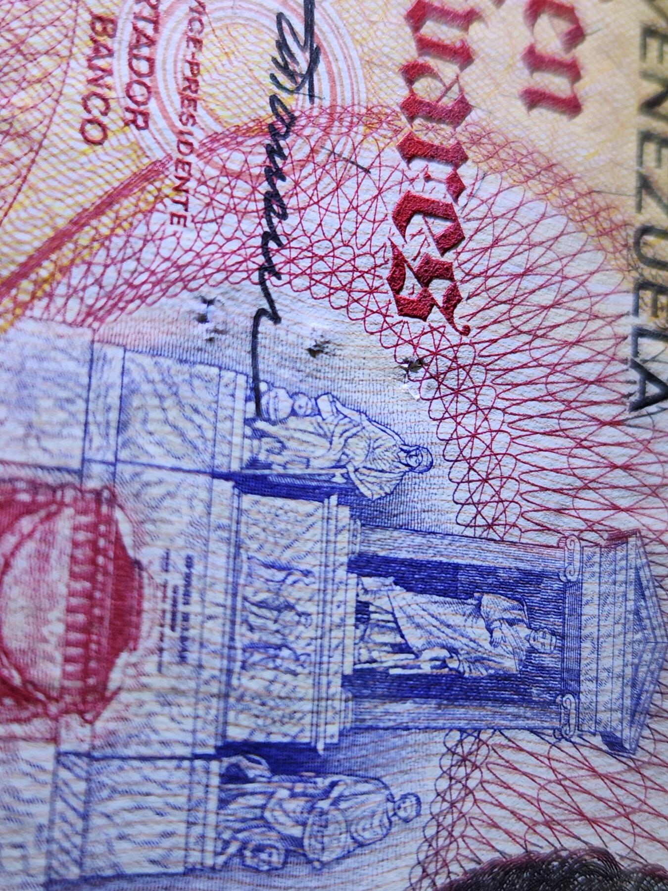 11月1号晚上8点 外国纸币自动截拍第50场 委内瑞拉100玻利瓦尔 纸币 A冠 纪念钞 1980年 几乎全新 票面有几个伤痕 