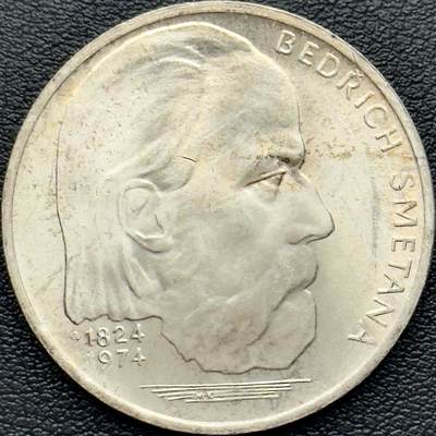 ＜小葵钱铺＞第64期·克朗币·套币·银币场·满200包邮，不寄存·3号发货 - 〈700银，15g〉捷克斯洛伐克1974年贝德里奇·斯美塔那诞辰150周年100克朗纪念银币