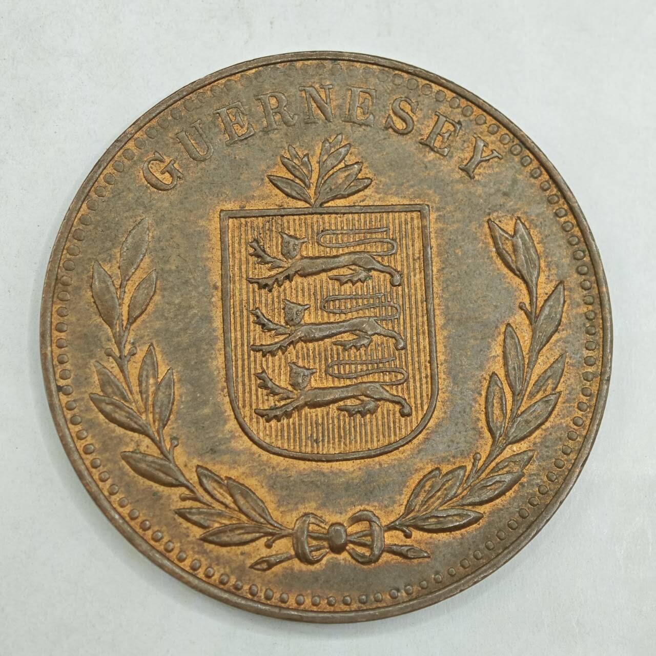 【淘币小摊】限时拍第七百八十四拍  老铜币场  满百包邮可预留两周  周一统一发货  根西岛1949年8道布铜币