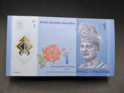 【淘币小摊】实时拍第七百八十三拍   无佣金纸币福利场   满百包邮可预留二周 每周一统一发货   - 马来西亚1林吉特塑料钞