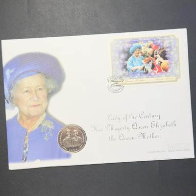 ＜小葵钱铺＞第64期·克朗币·套币·银币场·满200包邮，不寄存·3号发货 - 〈邮币封〉马恩岛1999年王太后生平·1923年皇室订婚1克朗纪念币