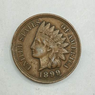 【淘币小摊】限时拍第七百八十四拍  老铜币场  满百包邮可预留两周  周一统一发货  - 美国1899年印第安一分铜币