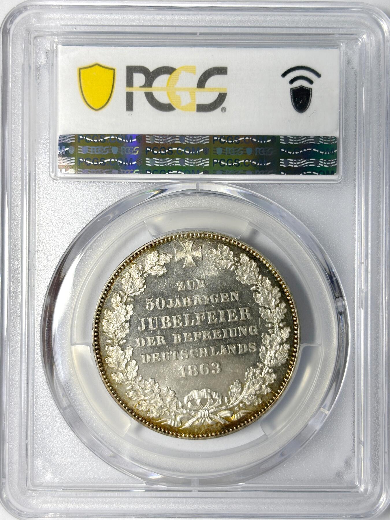 【雨安】【世界币章112-113期】周五/周六 两场连拍 2025-11-01 周六 19:30 保真 8秒倒数自动落锤 高效拍卖 [评级德国] Germany 德国 德意志 不莱梅 1泰勒 1863年 独立 PCGS-MS64PL