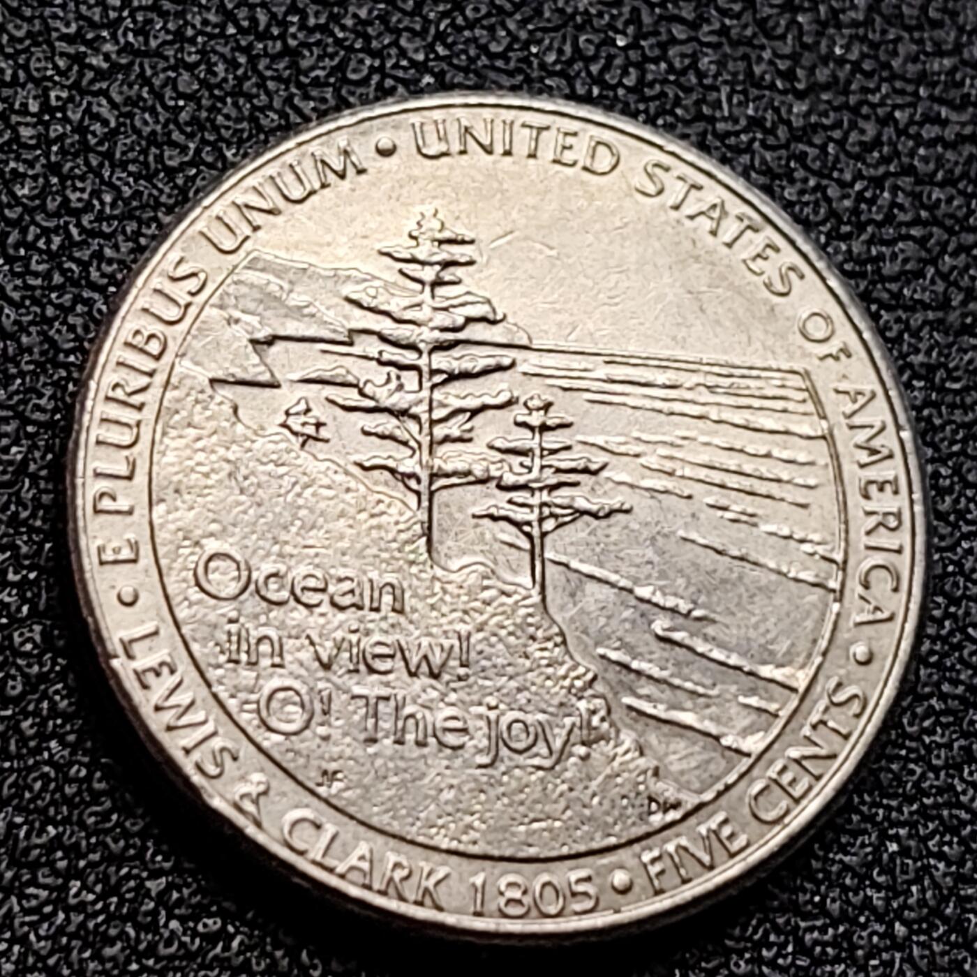 泉币菌-第122场-精品福利场 2005年美国5分杰费逊 西进运动 遥望太平洋纪念币