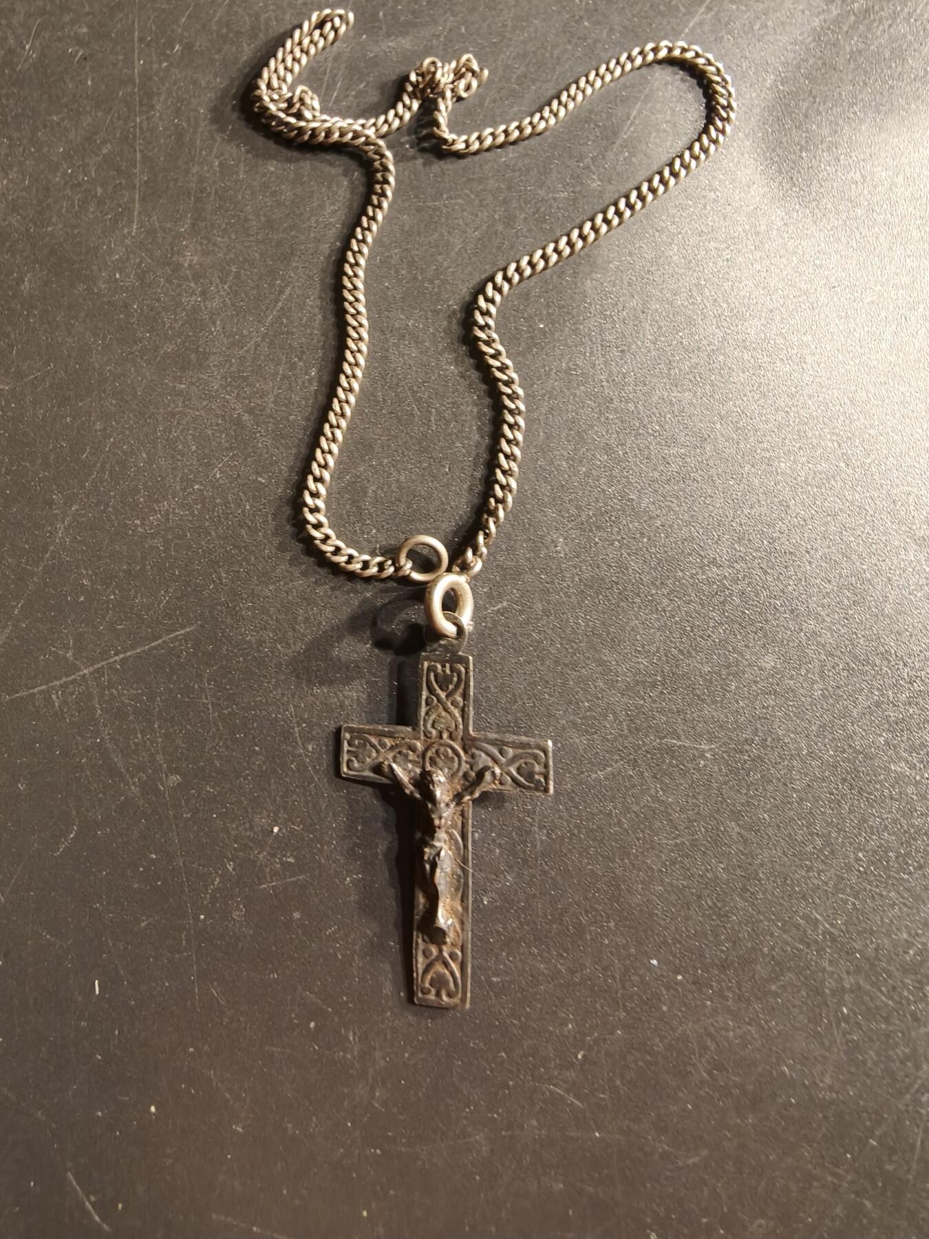 老王徽章第160期 法国天主教会十字架链子