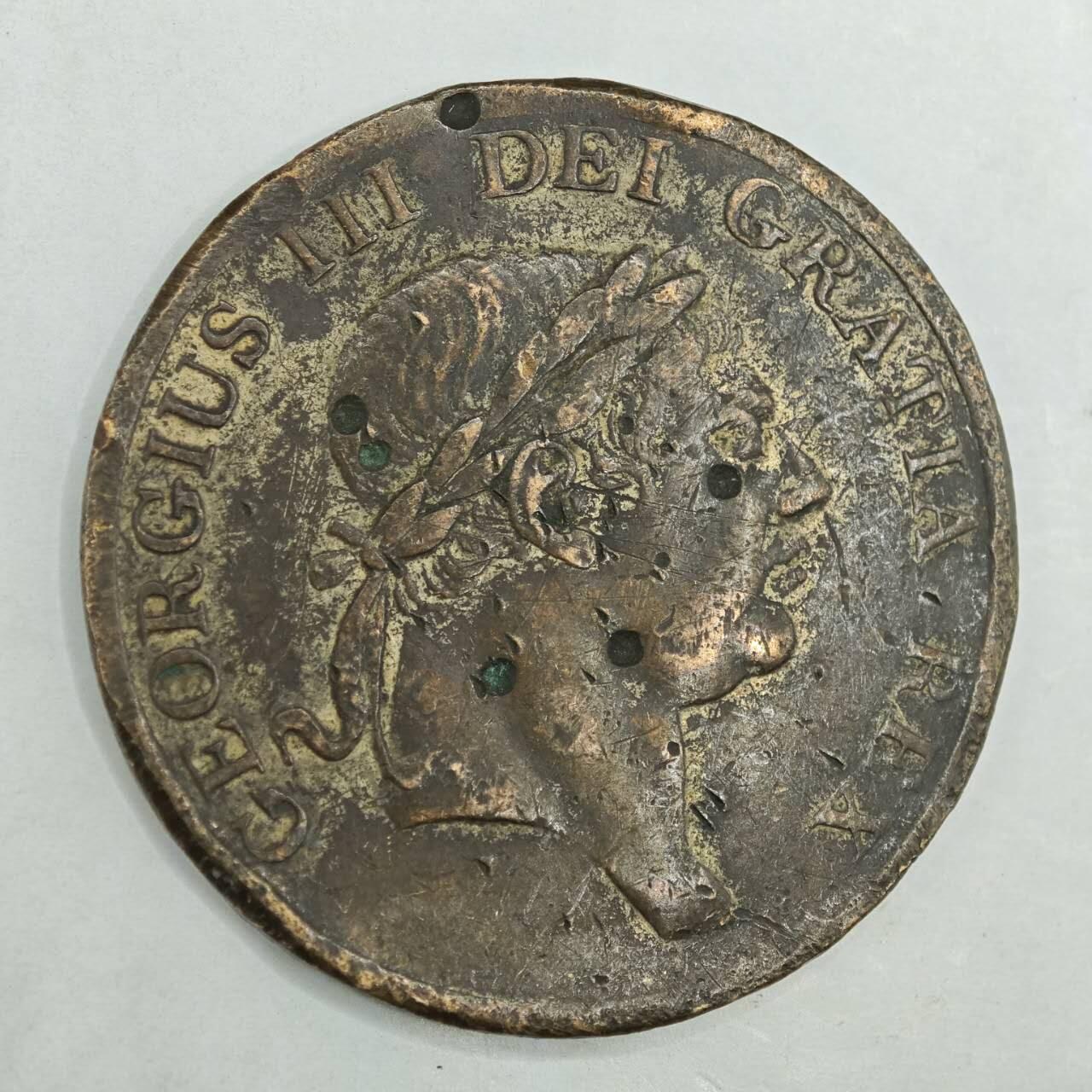 【淘币小摊】限时拍第七百八十四拍  老铜币场  满百包邮可预留两周  周一统一发货  爱尔兰1815年3先令银行代币后铸铜币