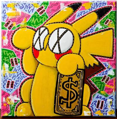 白泽拍卖卡牌手绘专场第27期 - 2022 waiwai手绘画 尺寸：40cm*40cm  waiwai亲签