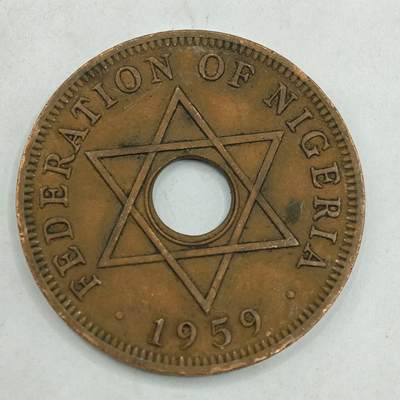 【淘币小摊】限时拍第七百八十四拍  老铜币场  满百包邮可预留两周  周一统一发货  - 尼日利亚1959年一便士铜币